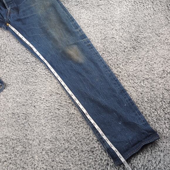 Levi's 501 Jeans Men 38x34 Blue Straight Leg Rocker Denim Stretch Grunge Pants - Picture 8 of 10